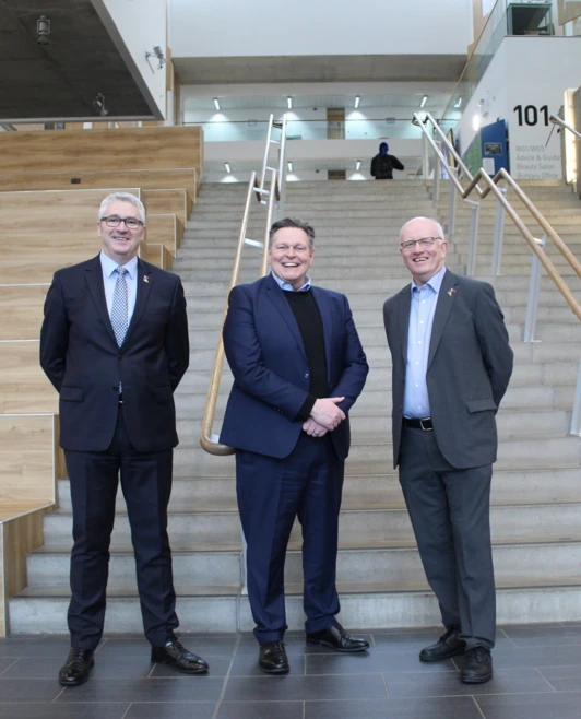 Stephen Kerr MSP with Derek Smeall and Ian Patrick Stephen Kerr MSP with Derek Smeall and Ian Patrick